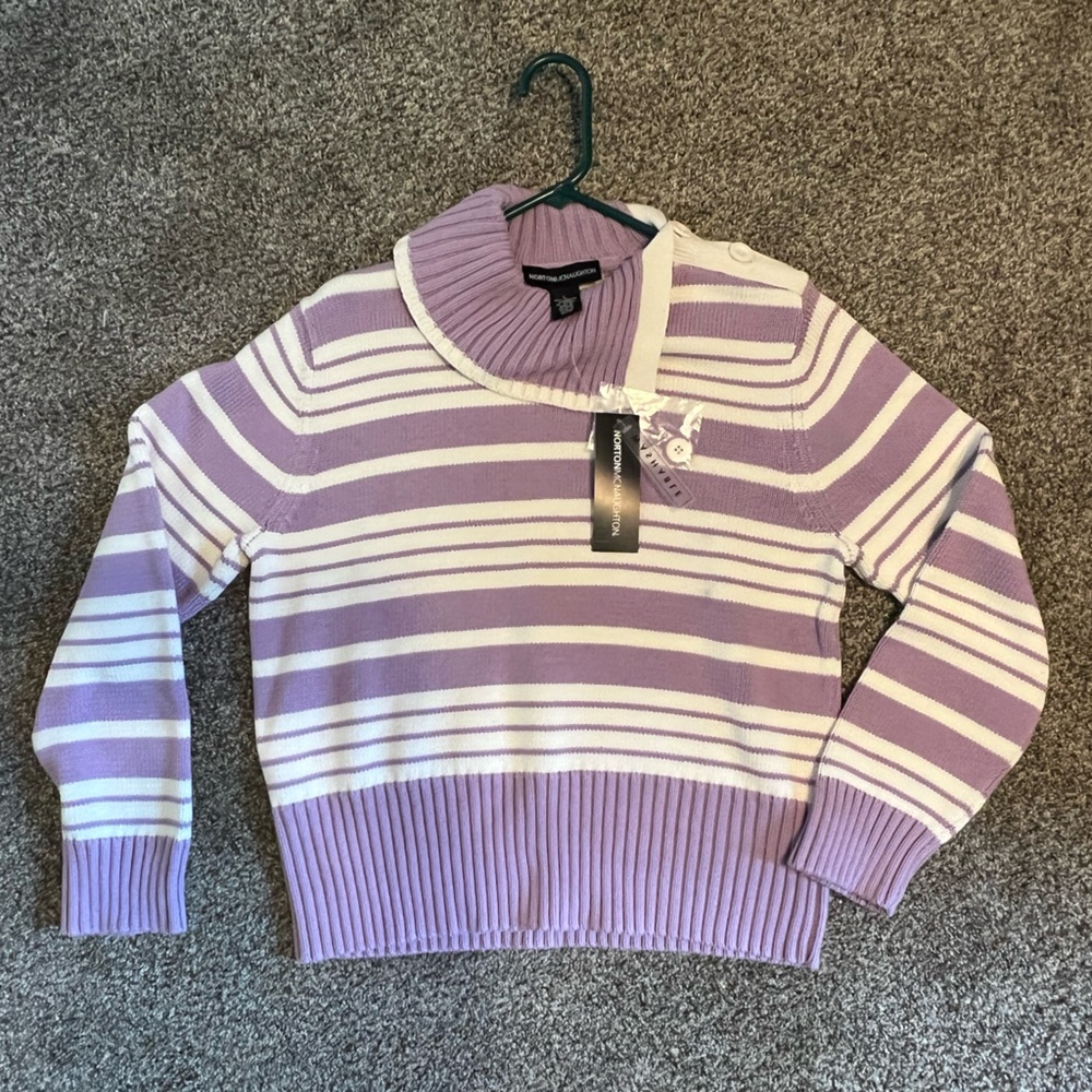 Purple striped sweater
